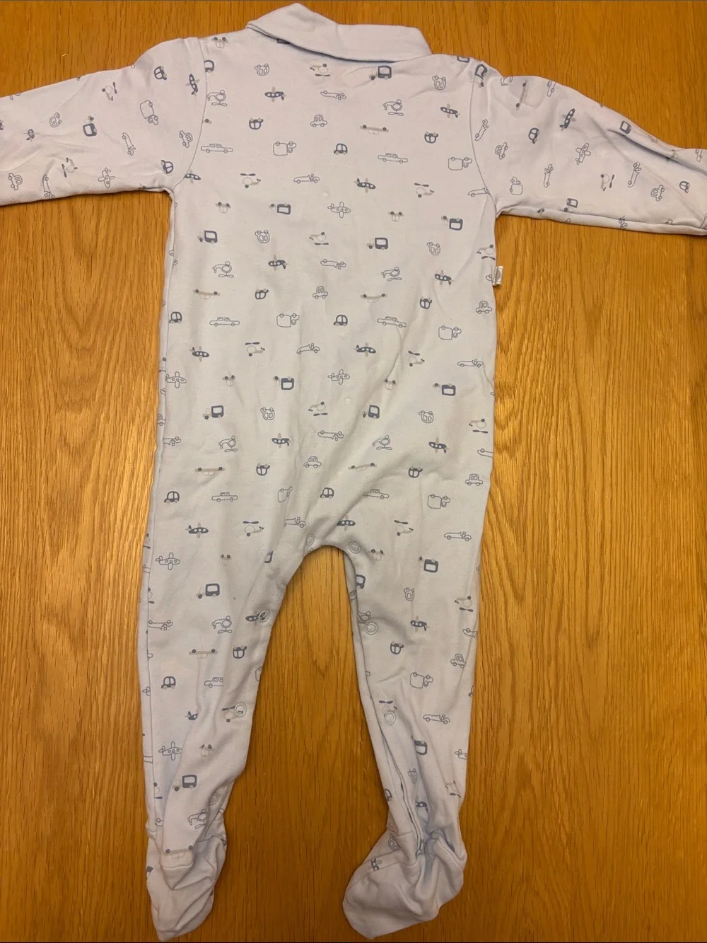 2 gorgeous Absorba Baby Boy Blue Footed One-Piece - 🐻 🚙 ✈️